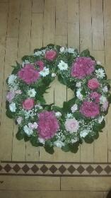 Pink hydrangea and Roses wreath