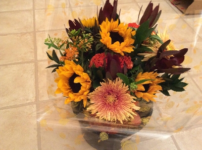 Autumn surprise Sunflower and Celosia bouquet