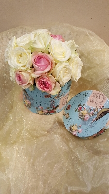 Blue and Pink Hatbox