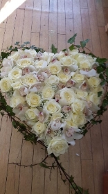 Orchids and roses heart