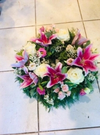 Lillies and Roses Loose Wreath