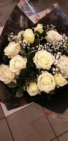 Romantic white roses