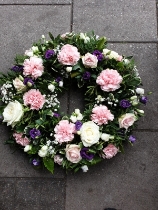 Pink Carnation Loose Open Wreath